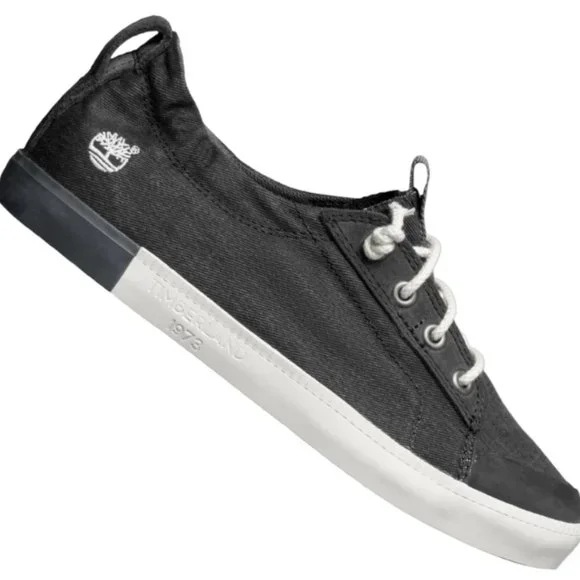 Timberland Women’s Grey A15MU Newport Bay Canvas Sneakers Size 7 - Picture 2 of 5